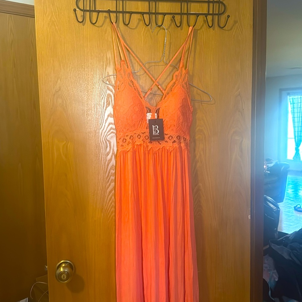 Peach orange dress